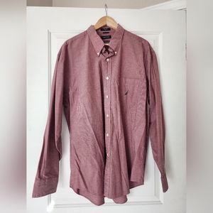 Nautica Long Sleeve Button Up Red XL